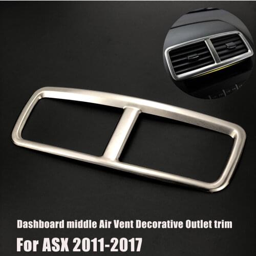 CAR STYLING STAINLESS STEEL DASH AIR VENT COVER TRIM DECORATION STICKER CASE FOR MITSUBISHI ASX OUTLANDER SPORT RVR 2013-2017