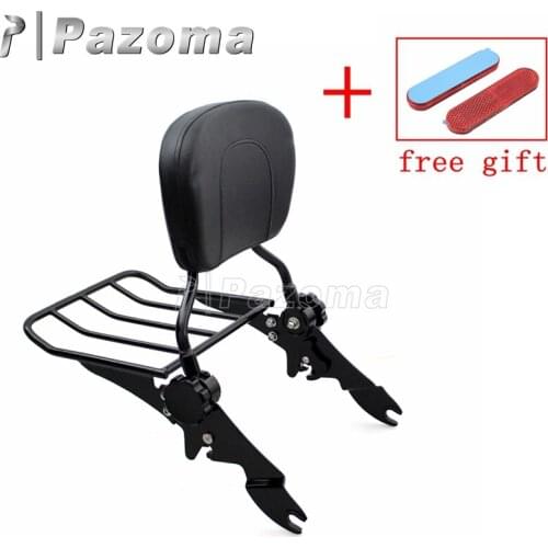 Sissy Bar Luggage Rack Detachable Rear Passenger Backrest for Harley Touring FLH FLHX FLHR FLTR 2009-2017