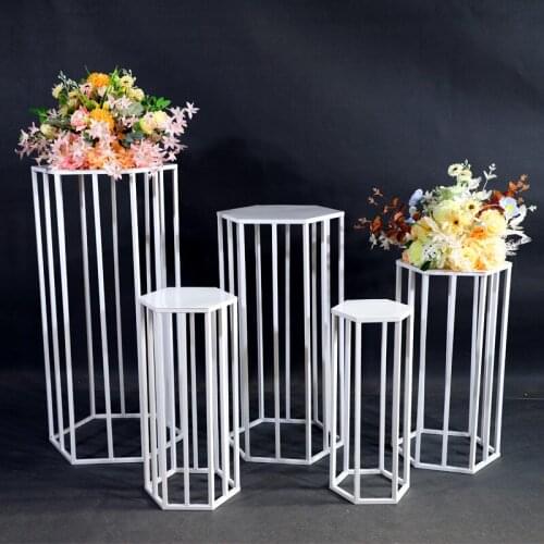 Wedding arch Hexagon Dessert Table Iron Hollow Vertical Cake Table Birthday Christmas Party Decoration Wedding Props
