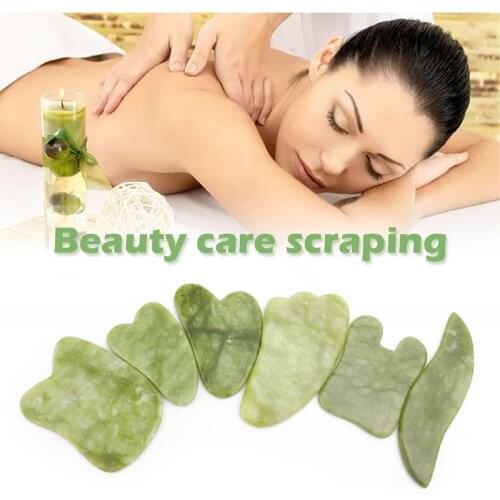 Green Natural Jade Guasha Scrapping Plate Gua Sha Massager Face Meridian Scrapping Plate Piece Massage Tools Arm Massage Tool