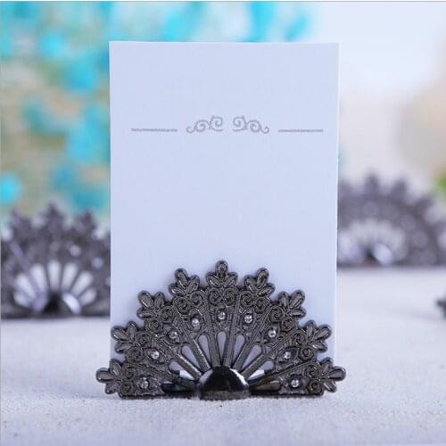Fan Shape Place Card Holder Table Number Card / Name Card Holder Wedding Party Decoration Party Event Decoration Supplies 20pcs