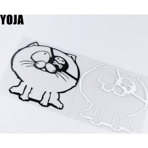 YOJA 15.6X15.3CM Funny Cartoon Cat Car Sticker Personality Decoration Vinyl Decals ZT4-0237