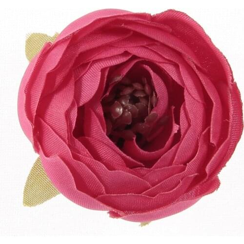 Yundfly 10pcs Boutique Fabric Artifical Camellia with Leaf for DIY Baby Girls Headband Wreath Kids Art Flower Hair Flowers