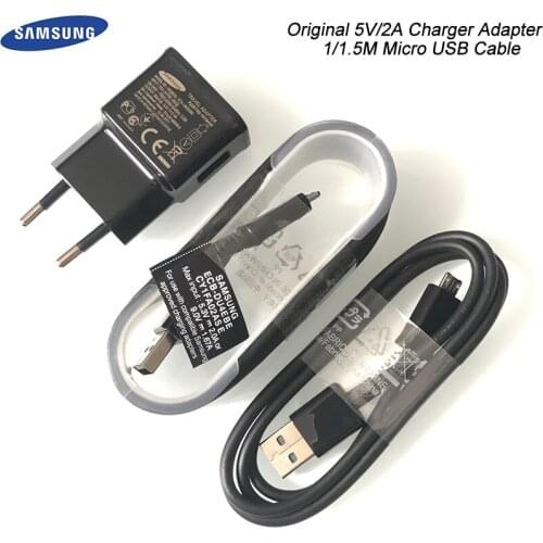 5V 2A USB Charger Original Samsung EU Plug Wall Travel Adapter 1/1.5M Micro Cable For Galaxy S7 S6 Edge S4 A10 Pro A6+ C9 C7 C5