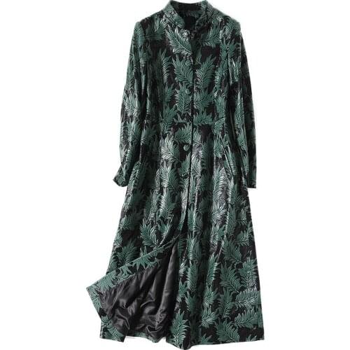 Leather Jacket Women 100% Sheepskin Coat Autumn Winter Jacket Women Vintage Long Trench Coat Female Windbreaker MY4359