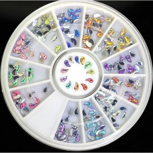 1G 1x3mm Teardrop Shiny AB Colors Nail Stickers High Shine Sparkling Naill Diamonds Glitter Decoration Decals