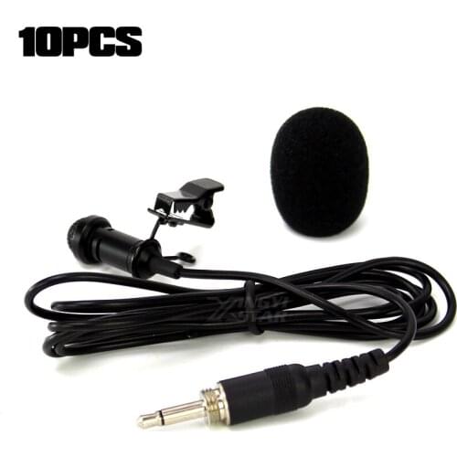 10Pcs 3.5 mm Male Screw Lockable Lapel Mic Tie Clip Lavalier Microphone For Wireless Bodypack Transmitter Mixer Karaoke System