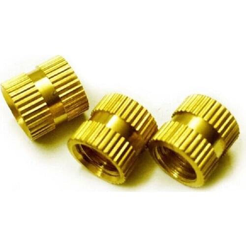 100PCS M1.4 M1.6 M2 M2.5 M3 Through-hole brass insert nut / knurled nuts for injection moulding