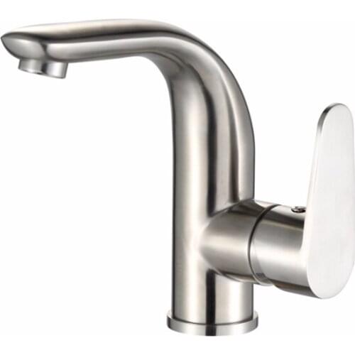 304 Stainless Steel Bathroom Basin Faucet Waterfall Basin Sink Cold and Hot Mixer Tap Deck Mounted Bathroom