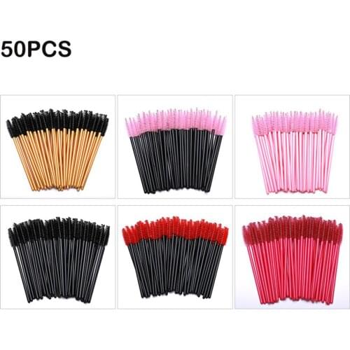 50PCS Set Eyelash Brushes Make Up Eyelash Comb Cosmetic Flexible Head Eye Lashes Extension Eyelash Brush Makeup Tool For Women