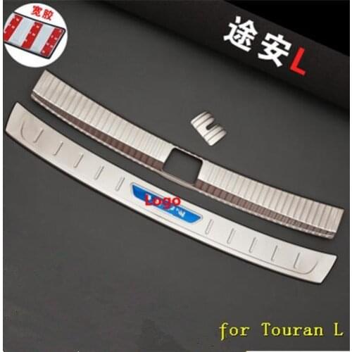 Car styling stainless steel Rear Bumper Protector Sill Trunk Tread Plate Trim for Touran L 2018 2PCS Car accessories