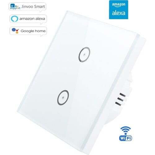 Wireless Switch EU Type 1/ 2 /3 Gang Wifi Smart Wall Light Switch Touch Glass Panel Wifi Remote Lamps ON/OFF with Amazon Alexa