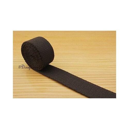 5 yards 1.25 inch(32mm) heavy weight cotton webbing key fob strap dark brown ZD7