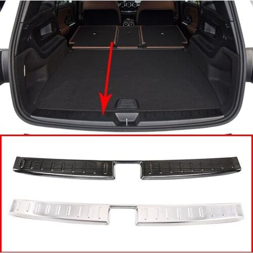 Black and Silver Stainless Steel Rear Bumper Plate Protect Cover For Mercedes Benz GLB X247 180 200 2020 Accessories