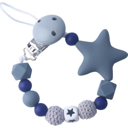 Customed Product For Baby Personalized Name Teether Hoder Handmade Pacifier Holder Silicone Newborn Teething Holder Babies Toys