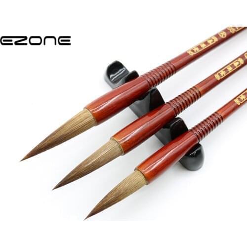 EZONE Wooden Writing Brushes Wolf Hair Traditional Chinese Calligraphy Painting Practice Festival Couplets Regular Script Supply
