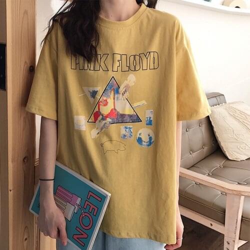 O-neck Short Sleeve T Shirt Tops Ins Cute Bf Vegan Ladies Shirt Punk Vintage Women Shirt Album Harajuku Casual Print Tee Shirt