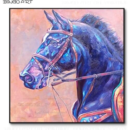 Fashion Wall Art Hand-painted High Quality Beauty Horse Oil Painting on Canvas Rich Colors Horse Painting for Friend Best Gift