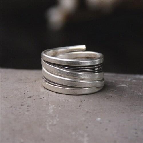 Thailand 925 Sterling Silver Ring Vintage Pure Handmade Silver Ring For Women&Men For Original Jewelry ForWholesale