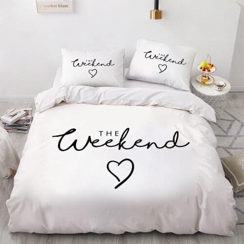 3D Printed Design White Letter King Queen Full Twin Quilt Covers Duvet Cover Set Pillow Shams Case Bedding Set Home Textile