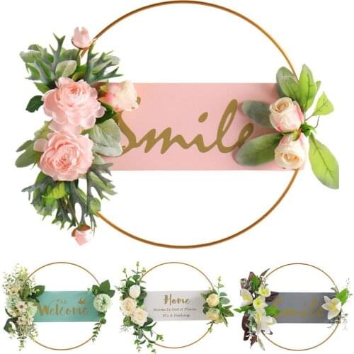 Creative Garland Decor Gorgeous Artificial Flower Iron Fake Hanging Garland Plants Decor for Home Ornaments