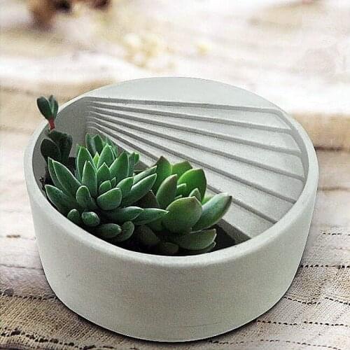 DIY Round ladder Flower Pot Mold Plaster Resin Craft Cement Gypsum Concrete Silicona Mould Handmade Ceramic Art Home Decor