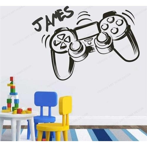 Game Wall Sticker Kids Bedroom Gamer Personalised Game Controller decor Playroom Vinyl wall decal HJ471