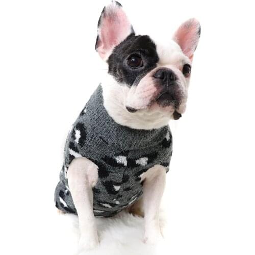 New Dog Sweater Pet Winter Knitwear Leopard Pattern Puppy Warm Clothes Dog Knitwear Dropshipping