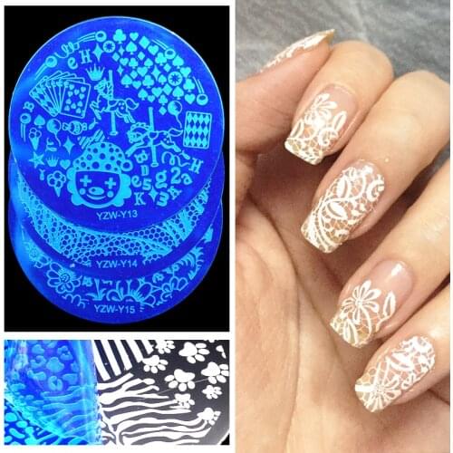 New Arrival!! YZW-Y Series Nail Stamp Stamping Plates 20 Styles Stainless Steel Nails Template Image Plate Tool Accessories