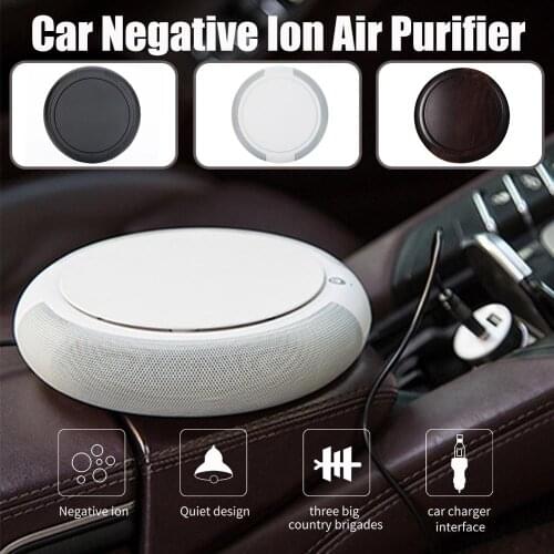 Smart Ionizer Anion Vehicle Car Air Purifier USB Air Purifier 3-layer Filter Fresher Mini Air Purifier Deodorizer w/ Car Charger