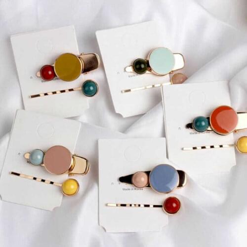 Women Snap Barrette Hair Bobby Hairpin Stick Clip Accessories Gift 2Pcs/Set