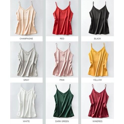 2021 plus size Spaghetti Strap Top Women Halter Basic White Camis Sleeveless Satin Silk Tank Tops WomenS Summer Camisole