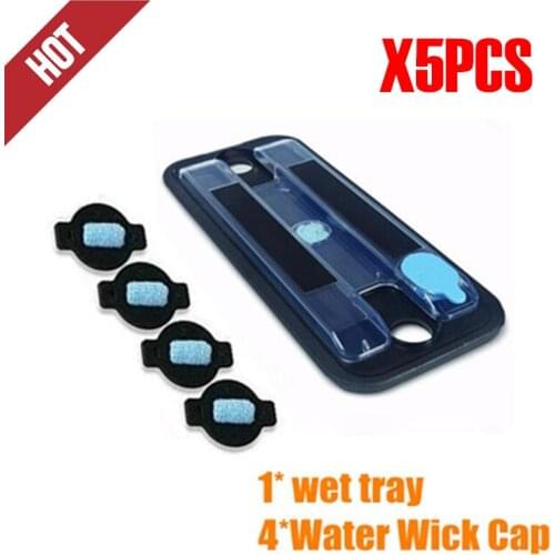 1*Original wet tray +4*Water Wick Cap for iRobot Braava 380 380t 5200 Mint5200C 4200A 4205 Braava 380 Braava 380T Braava320