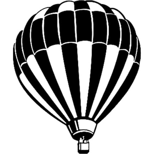 12.6cm*15.2cm Hot Air Balloon Fashion Vinyl Car Sticker Motorcycle Decal Black/Silver S3-5566