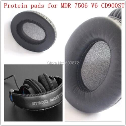 20pcs=10Pairs Replacement Protein Leather Ear Pads Ear Cushions fit on SONY MDR-7506, V6, HD202 bulk quantity headphone pads
