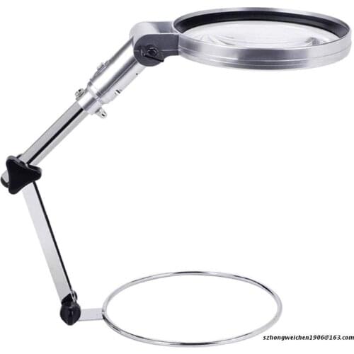 28GF Foldable Desktop Lamp Table Led Magnifying Glass 2X 120MM Scaffolding Magnifier