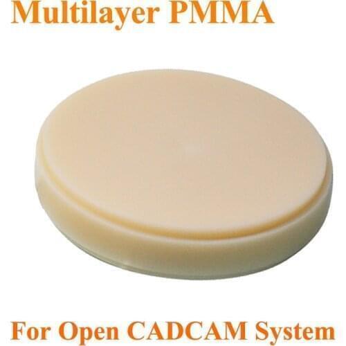 3 Pieces OD98x30mm Dental Materials/ Multilayer PMMA Blocks CAD/CAM Dental Multilayer PMMA Disk Blanks