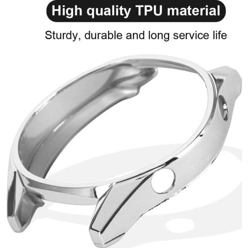 REXLIS 4PCS TPU Fashionable Watch Protect Case Cover Unique Exquisite Protective Shell for Huawei(Plating Silver )