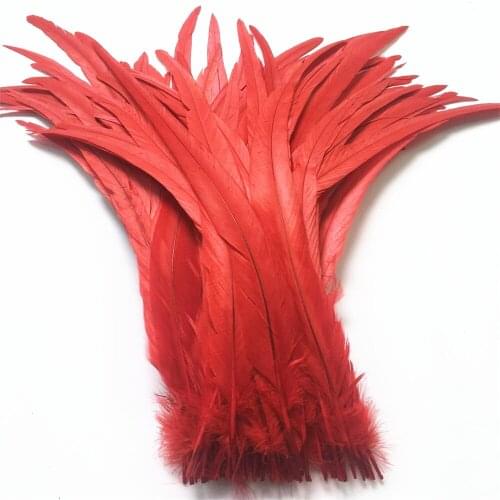 50Pcs/Lot Red Rooster Tail Feather 30-35cm 12-14inch Natural Pheasant Feathers for Crafts Wedding Decoration Accessories Plumes