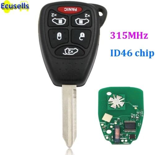 6 button remote key 5+1 button ID46 chip 315MHZ small button M3N5WY72XX For Chrysler Town & Country for Dodge Grand Caravan