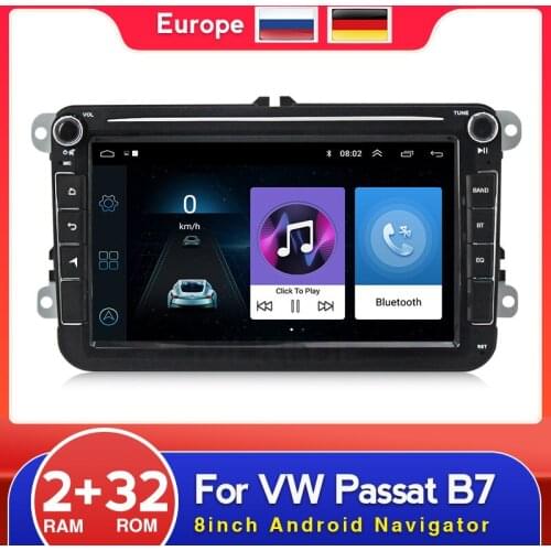 8" Android 2 Din Autoradio Multimedia Voor Skoda/Vw/Passat B6/Golf Cross/Polo/Seat Gps Wifi Audio Stereo Receiver DVR Camera USB