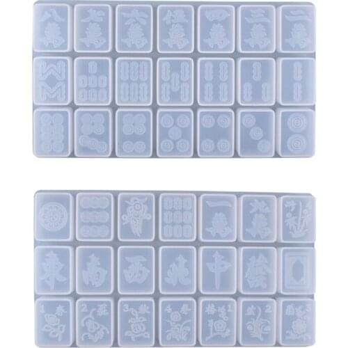 83XC Crystal Epoxy Resin Mold Creative Mahjong Silicone Mould DIY Crafts Jewelry Tool