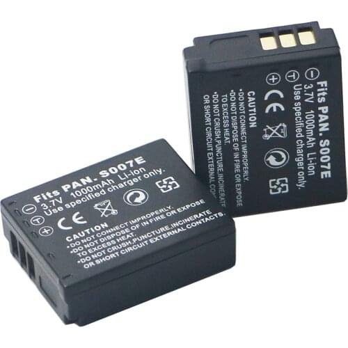 2PCS CGA-S007E CGA S007E S007 S007A BCD10 Camera Battery for Panasonic DMC TZ1 TZ2 TZ3 TZ4 TZ5 TZ50 TZ15 Batteries