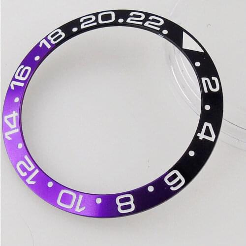 38mm*30.6mm Black & Purple Slope Alloy Aluminum Watch Bezel Ring Insert fit SUB/GMT Watch