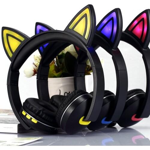 Headset Cartoon Animation Childrens Headphones Breathing Light LED Luminous Wireless Headset 6123 Children Dedicated Headphones