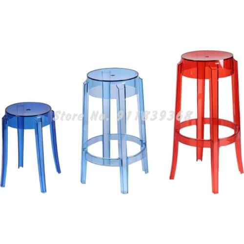 Designer Chair Transparent Chair Acrylic Bar Chair Bar Stool Simple Fashion Creative Plastic High Chair Stool