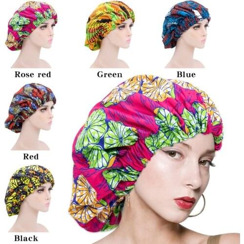 Stretch Print Elastic Shower Cap Waterproof Shower Cap Reusable Exquisite Fashionable Bright Printing