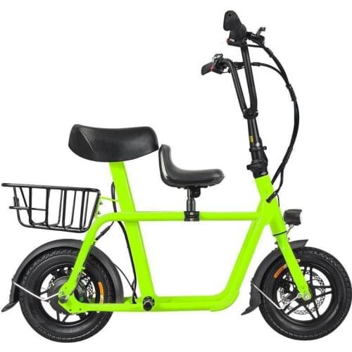 Mini Electric Scooter For Kids/Adults Two Wheels Electric Bicycles 12 Inch 250W 36V Smart Electric e Bike Parent-child Basket