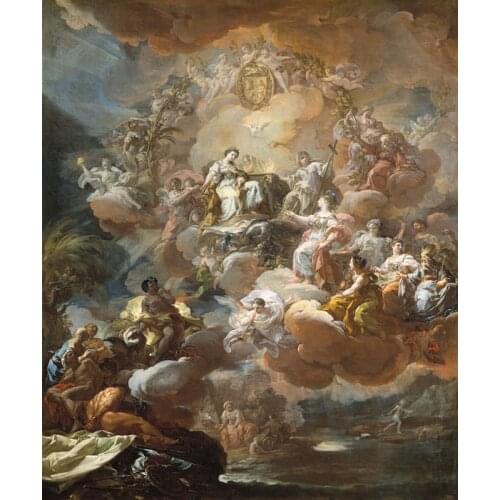 Free shipping classical religious figures angel heaven meeting canvas prints oil painting on canvas wall art decoration picture