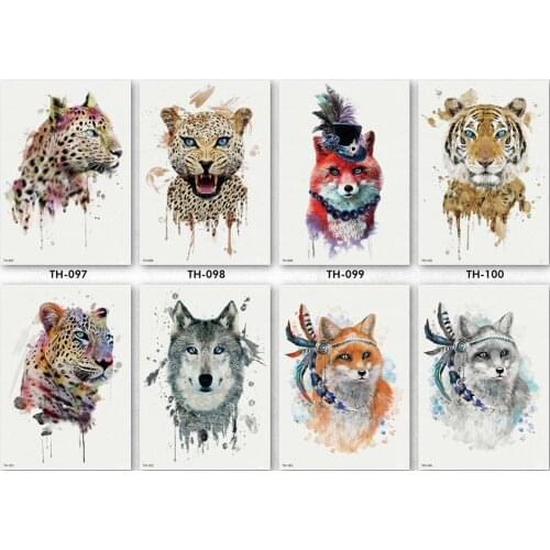 Cool Tiger Wolf Animal Arm Shoulder Waterproof Temporary Fake Tattoo Sticker